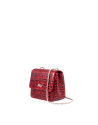 Alba red embossed alligator leather bag 