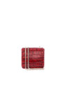 Alba red embossed alligator leather bag 