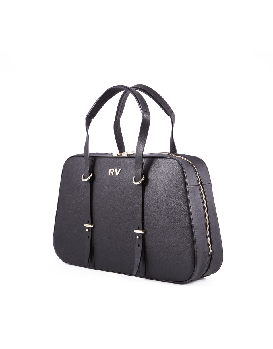 Adrian black Saffiano leather bag