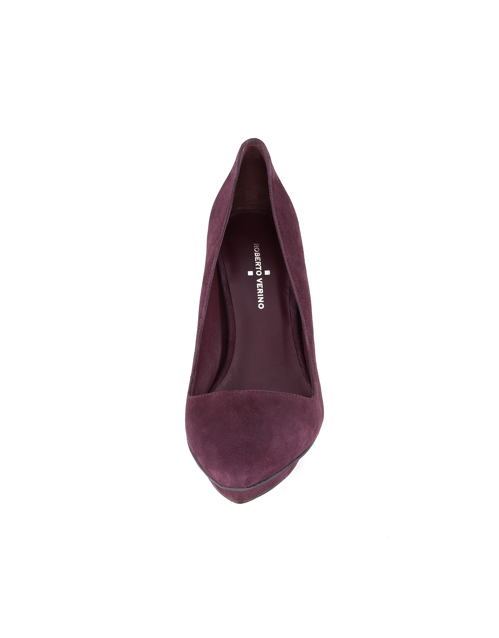 Muscat burgundy suede pointed platform pumps 