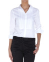 Camisa blanca algodón con jaretas en pechera
