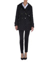 Trench negro acolchado cruzado