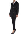 Trench negro acolchado cruzado
