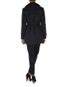 Trench negro acolchado cruzado