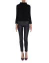Jersey angora negro cuello chimenea