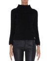 Black angora sweater with turtle neck collar