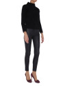 Black angora sweater with turtle neck collar