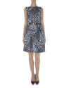 Vestido sin mangas tejido punto print animal grises