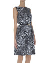 Vestido sin mangas tejido punto print animal grises