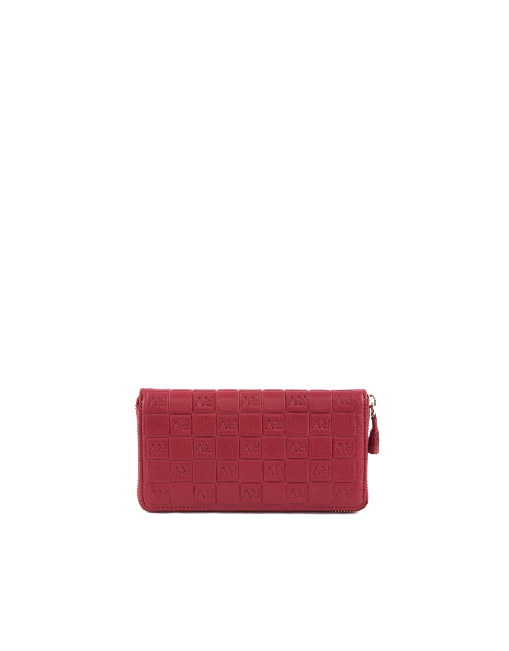 Cartera piel roja