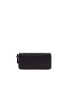 Cartera doble cremallera piel negra