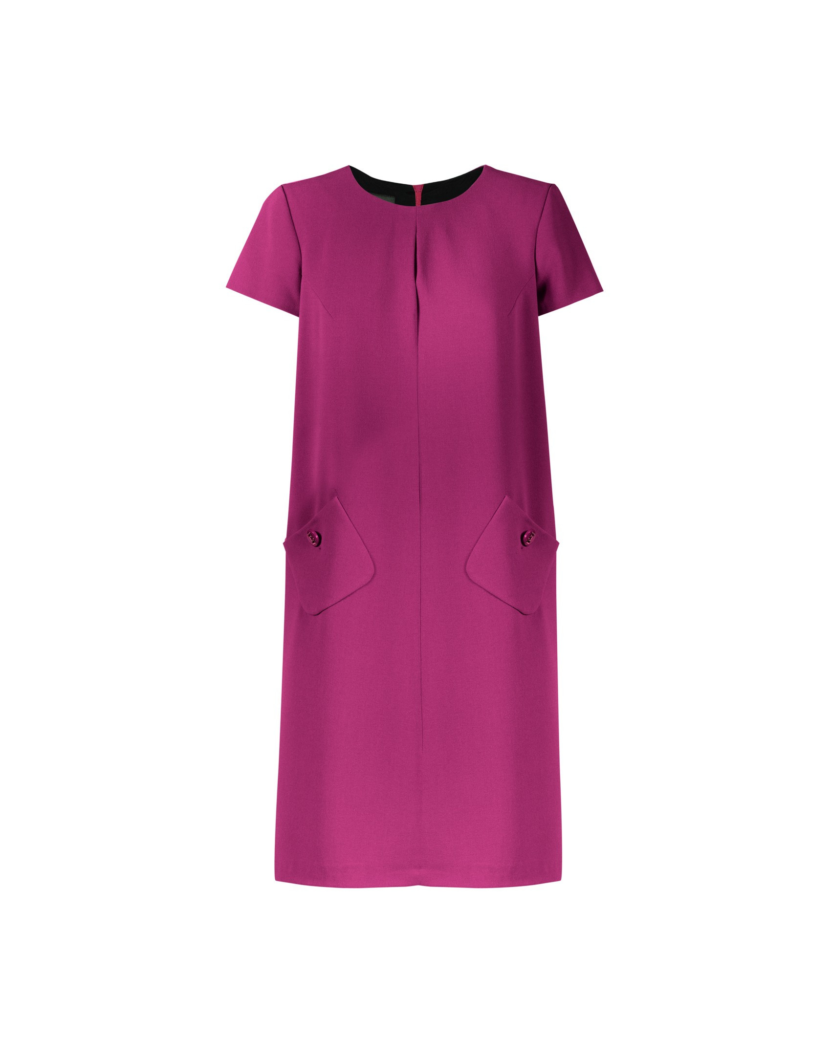 Pink crepe dress with button pockets