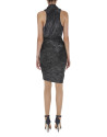 Silver lamé draped dress 