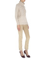 Jersey cuello cisne beige punto cruzado en pecho