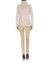 Beige cross-stitch turtleneck sweater 