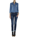 Faded jeans with gold embroidery on pockets
