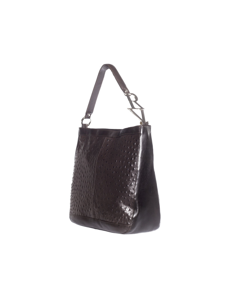 Bolso medio cuadrado avestruz