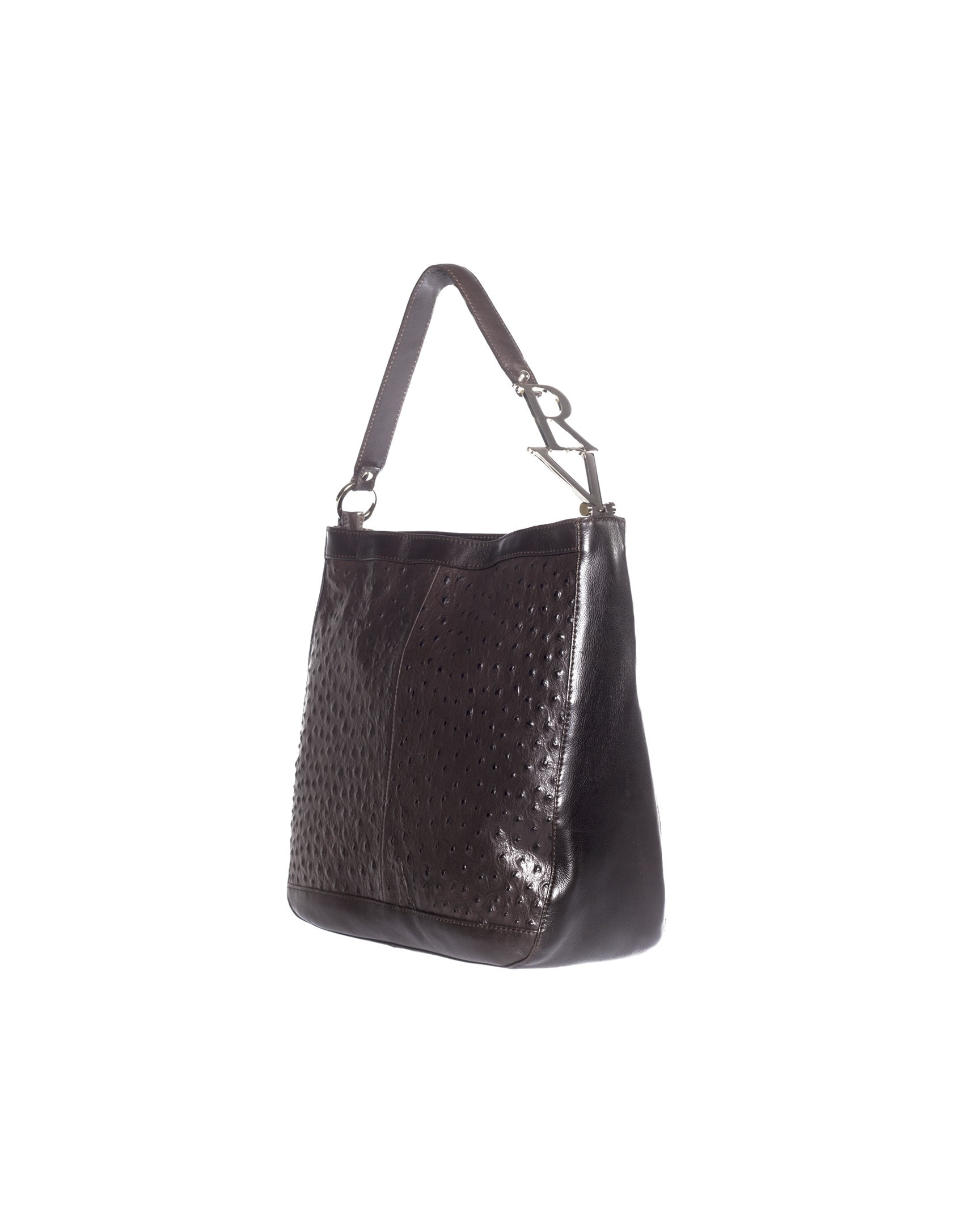 Bolso medio cuadrado avestruz