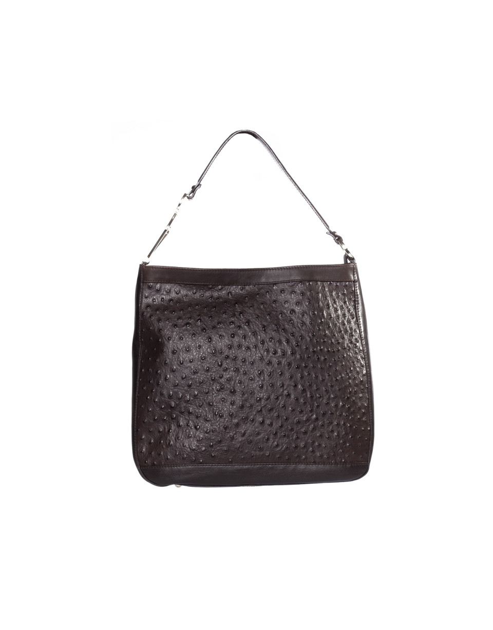 Bolso medio cuadrado avestruz