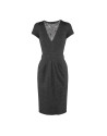 Grey dress lace neckline
