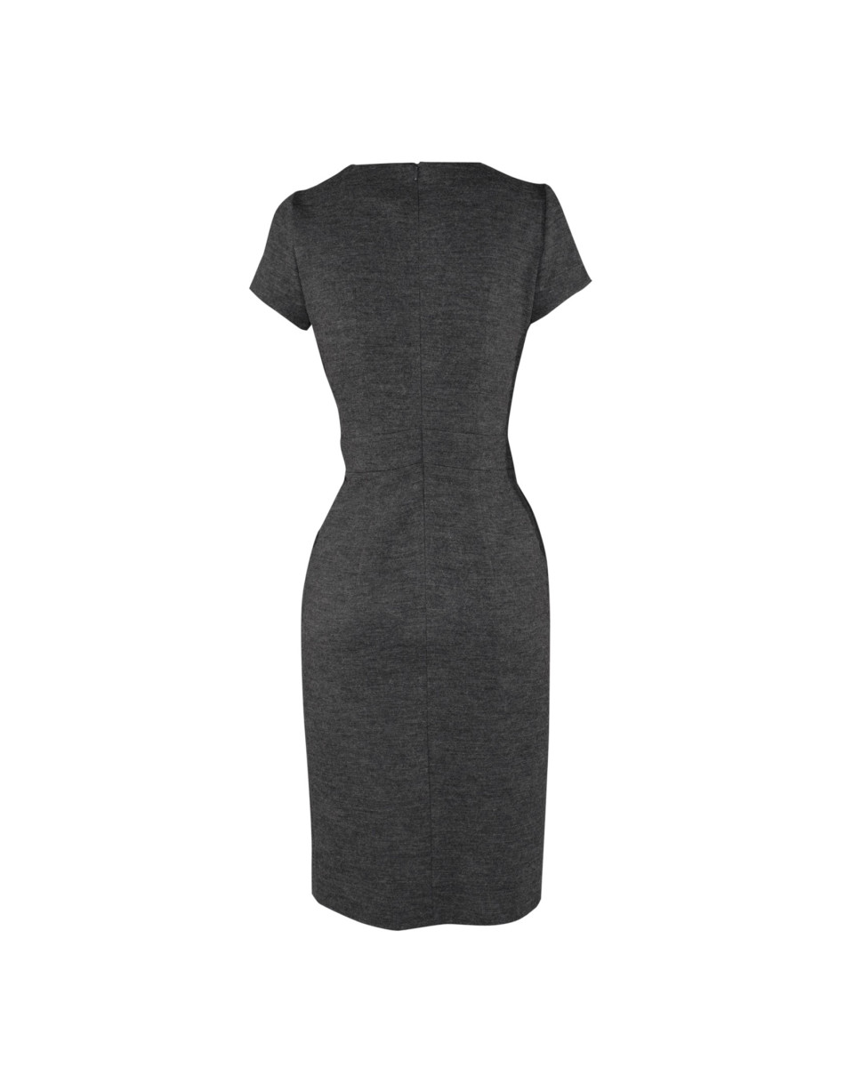 Grey dress lace neckline