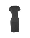 Grey dress lace neckline