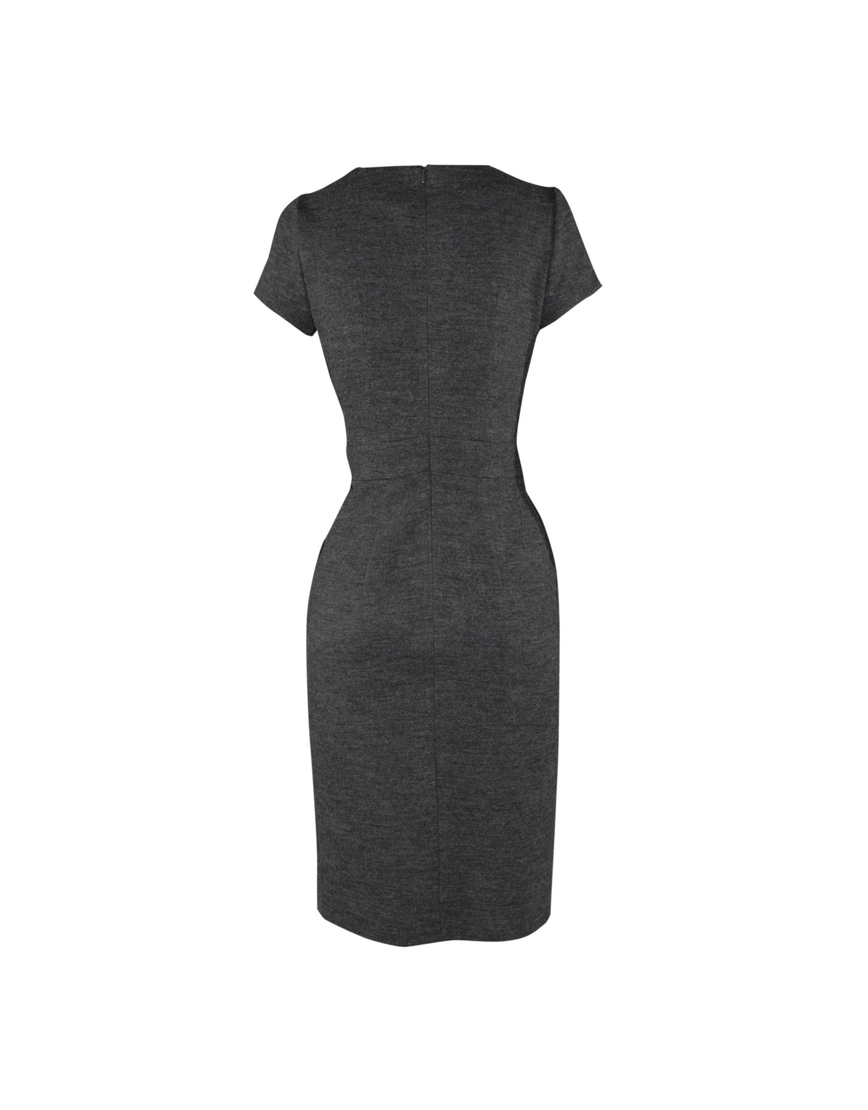 Grey dress lace neckline