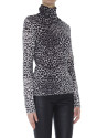 Animal print turtleneck top 