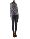 Animal print turtleneck top 