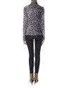 Animal print turtleneck top 