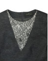 Grey dress lace neckline