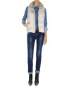 Chaleco acolchado beige cuello pelo