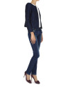 Chaqueta corta  tejido relieve azul noche sobre negro