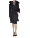 Long black ski jacket with hood