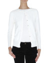 White jacket with pearls on neckline