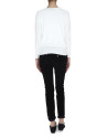 White jacket with pearls on neckline