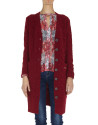 Burgundy long wool and alpaca jacket 