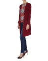 Burgundy long wool and alpaca jacket 