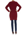 Burgundy long wool and alpaca jacket 