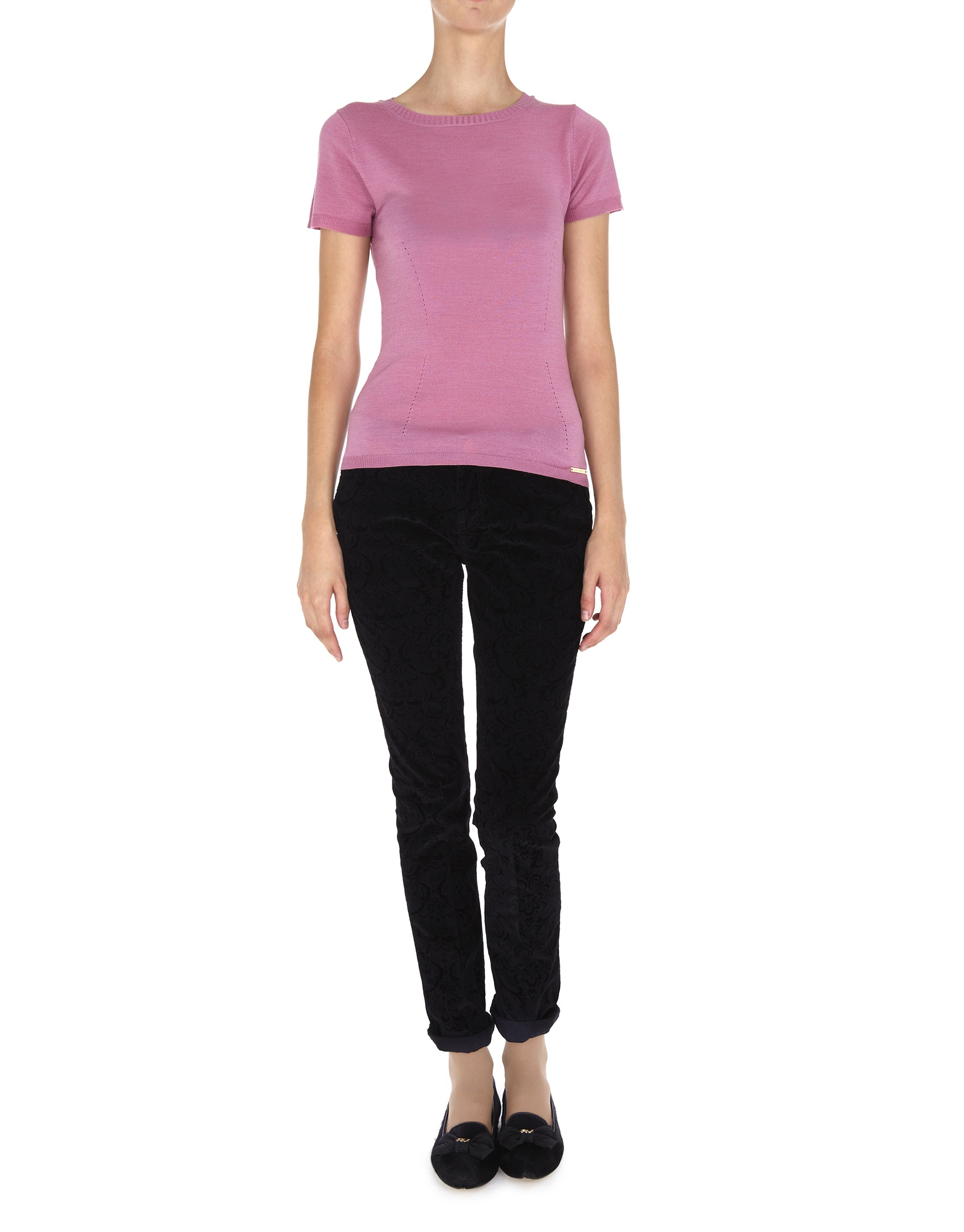 Pale pink wool and silk top