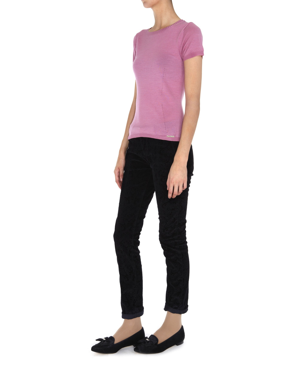 Pale pink wool and silk top