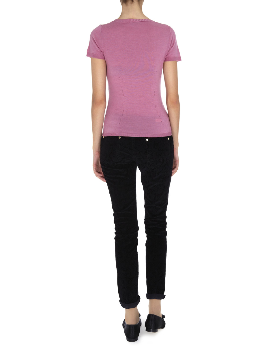 Pale pink wool and silk top