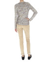 Speckled knit V neck sweater 