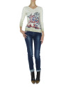 Beige cashmere sweater with dragon design