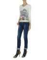 Beige cashmere sweater with dragon design