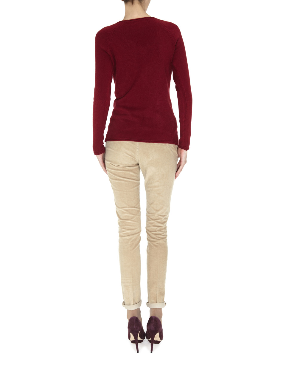 Jersey burdeos cuello pico punto fino