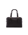 Elvira black leather bag with RV logo 