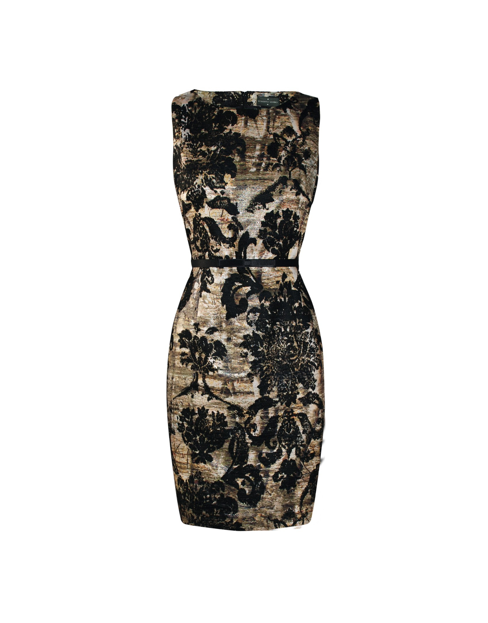 Vestido sin mangas jacquard floral