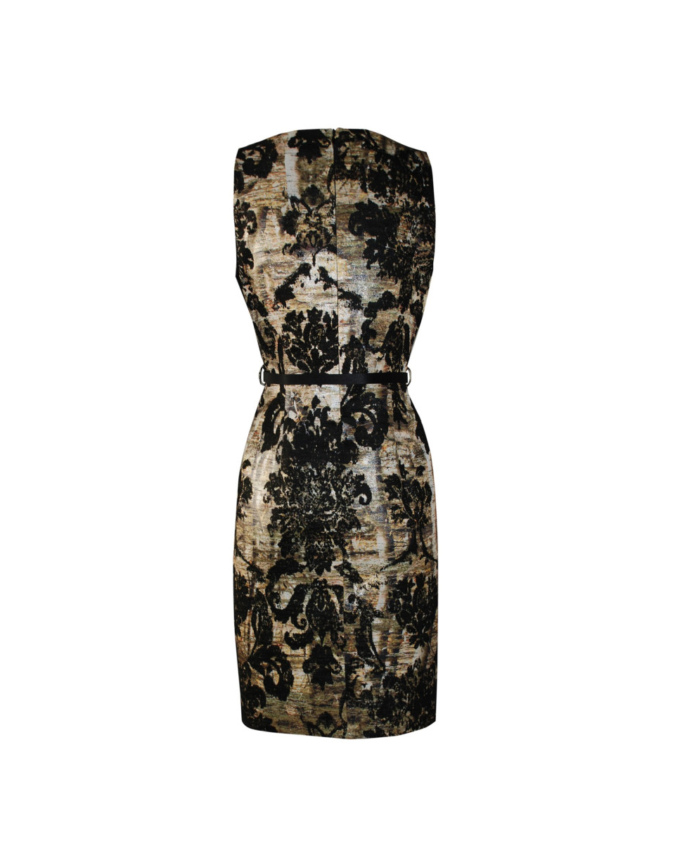 Vestido sin mangas jacquard floral