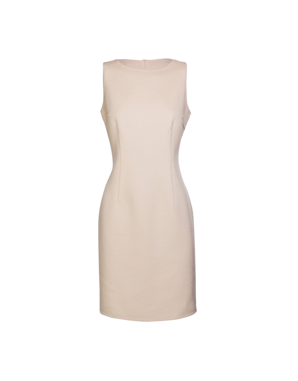 Cream sleeveless double-face